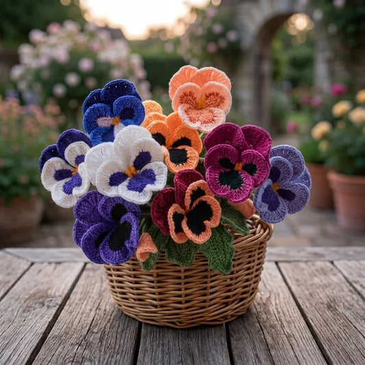 Pensées colorées au crochet